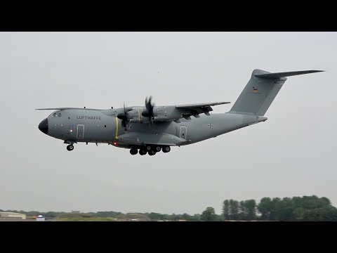 Airbus A400M Atlas Luftwaffe German Air Force 54+28 arrival at RAF Fairford RIAT 2019 AirShow