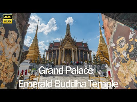 Walking tour of The Emerald Buddha Temple and The Grand Palace Bangkok Thailand