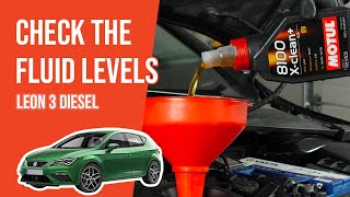 Youtube thumbnail of video "How to check the fluid levels Leon 3 1.6 TDI 📏"