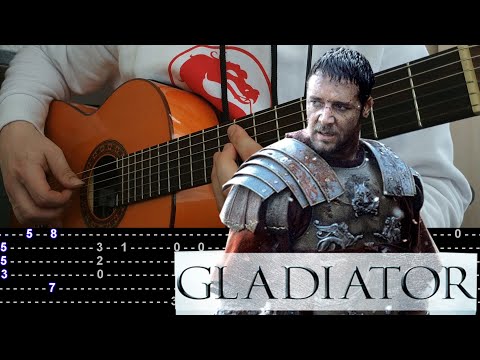 How to play GLADIATOR classical guitar with Tabs