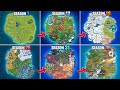 Evolution Of Fortnite Map Chapter 1 Season 1 Chapter 6 Season 3