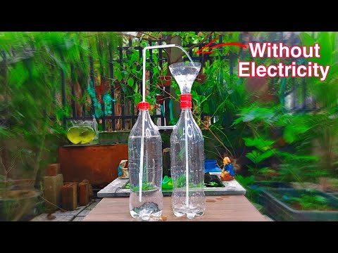 How to Make an Automatic Water Fountain without Electricity from plastic bottles