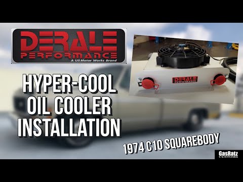 Derale Hyper Cool Remote Oil Cooler on C10 SquareBody Truck