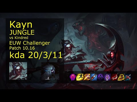 Kayn vs Kindred Jungle - EUW Challenger 20/3/11 Patch 10.16 Gameplay