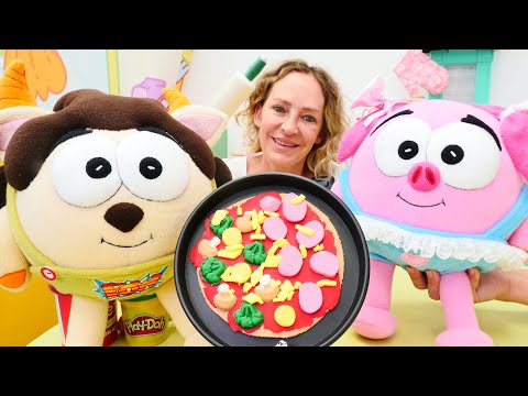 Spielspaß mit Play Doh. 🍕 Nicole macht Pizza für Domi und Oba. Knete Video auf Deutsch