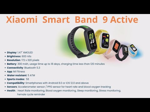 Xiaomi Smart Band 9 Active  - quick install setup - menu