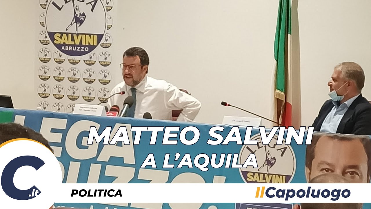 Matteo Salvini a L’Aquila per la fase 3: la diretta