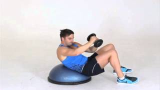 Dumbbell Oblique Pullover Crunch off Bosu