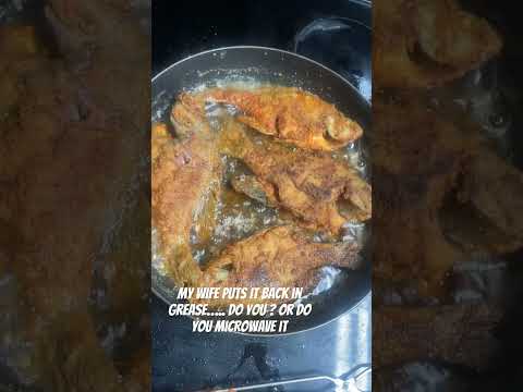 How do you reheat your fried fish??? Microwave or redrop???? #fishing #bluegill
