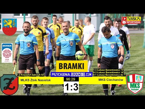 tv.nsk.pl [bramki] MLKS Żbik Nasielsk - MKS Ciechanów 1:3 (0:2) 2022-08-21 g. 12:00