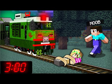 Sofia - SCARY GREEN TRAIN GHOST ATTACKED NOOB GIRL at 3:00 AM! Minecraft NOOB vs PRO@SofiaGirlMinecraft