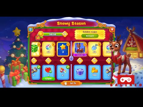 Snowy Season Unlock Stage 20| Gardenscapes Level 3612-3623