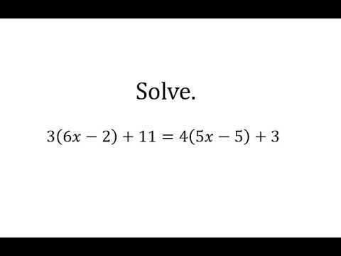 Solve a Linear Equation One Variable - Parentheses and Vars on Both Sides
