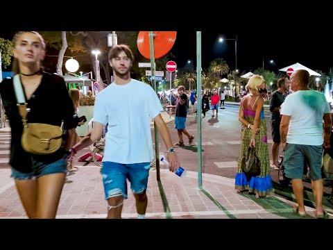 NIGHT WALK IN GIULIANOVA. Italy - 4k Walking Tour around the City - Travel Guide. #Italy