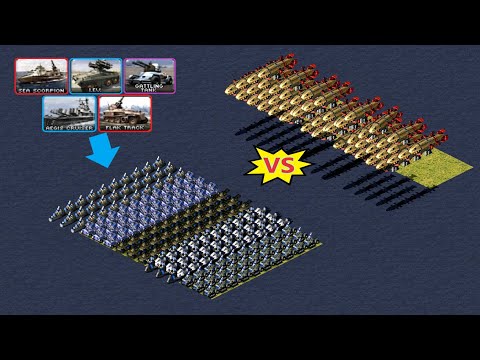 Anti-Air Mix vs Kirovs - Same Cost - Red Alert 2