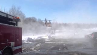 preview picture of video 'Stat MedEvac landing on a snowy helipad.'