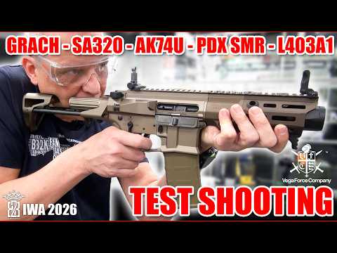 Shooting VFC Grach MP443, AK74U, MD PDX, KAC L403A1 - Airsoft IWA 2026