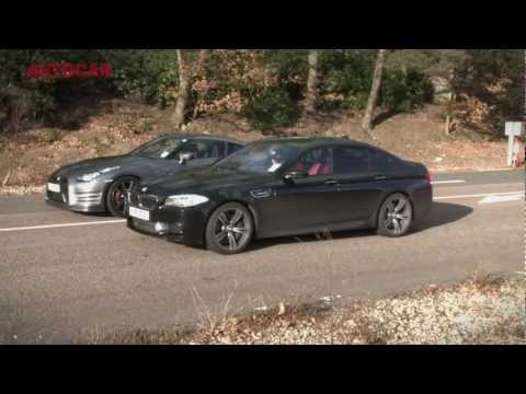 BMW M5 vs Nissan GT-R drag race teaser