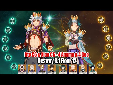 Xiao C6 4 Anemo & Itto C6 4 Geo 3.1 Floor 12 Showcase - There is No Time for Invisibility