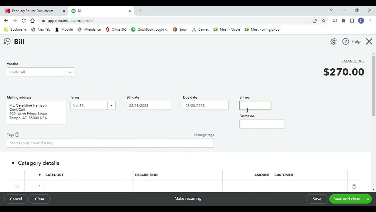 Chapter 9 February Source Documents, QuickBooks Online a Cloud Based Approach 3rd Ed