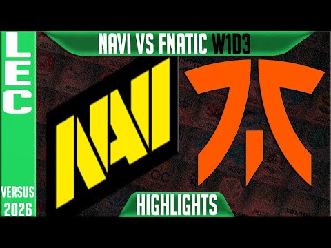 NAVI vs FNC Highlights | LEC W1D3 2026 Versus | Natus Vincere vs Fnatic