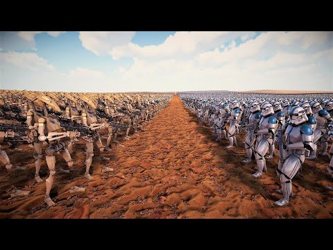 200,000 B1 battle droid vs. 200,000 Clone trooper! - Ultimate Epic Battle Simulator 2