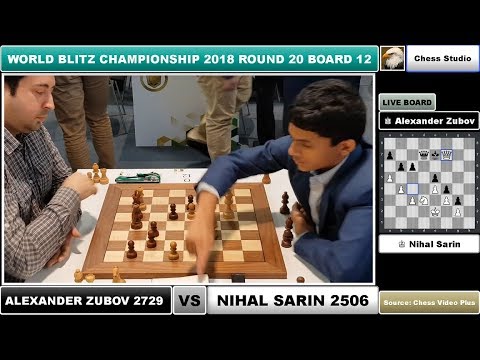 AMAZING KNIGHT FORK!!! NIHAL SARIN VS ALEXANDER ZUBOV | WORLD BLITZ CHESS CHAMPIONSHIP 2018
