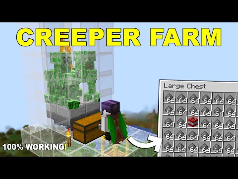 NEW UPDATE CREEPER FARM Minecraft 1.21 TUTORIAL 3000 Gunpowder Per Hour