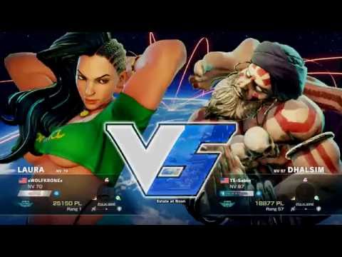 xWOLFKRONEx ( Laura ) VS TS-Sabin ( Dhalsim ) HD 1080p 60fps - Street Fighter 5