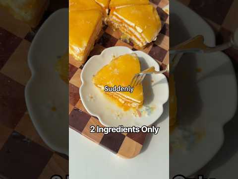 2 Ingredients Mango Yogurt Layered Cake 🥭