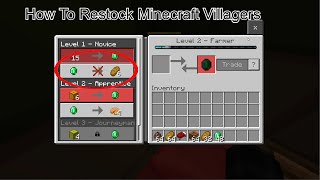 Minecraft How To Fix Villagers Not Restocking