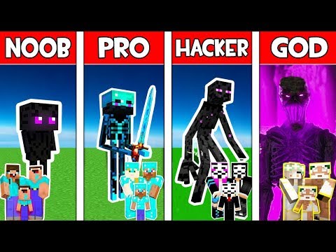 Minecraft NOOB vs PRO vs HACKER vs GOD : FAMILY ENDERMAN MUTANT in Minecraft! Animation