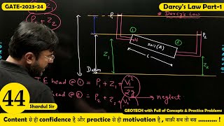 Lec 44 Darcy's Law Part-1 || Soil Mechanics || Geotech || CIVIL Centrick  || GATE-2023-24
