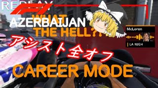 【F1 2019 PS4】【ゆっくり実況】アシスト全オフ / CAREER MODE - Azerbaijan Grand Prix 25% Race 2/3 #09
