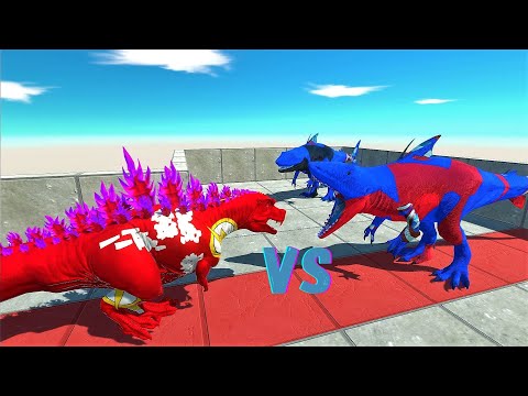 Flash Godzilla T-Rex's Death Fall Challenge| Animal Revolt Battle Simulator Epic Battle
