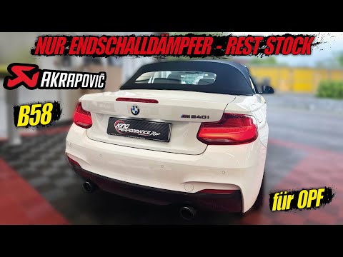 AKRAPOVIC SLIPON TITAN ENDSCHALLDÄMPFER passend für BMW M240i F22 F23 B58 OPF ECE LEGAL