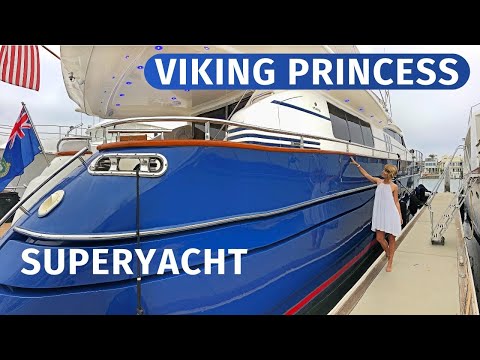 $1,299,000 2002 VIKING PRINCESS 84' SuperYacht AVICCI 2015 REFIT Liveaboard Motor Yacht TOUR & SPECS