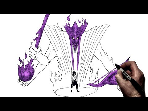 How to Draw Susanoo (Sasuke) | Step By Step | Naruto