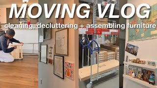 MOVING VLOG #7 | assembling furniture, cleaning + decluttering