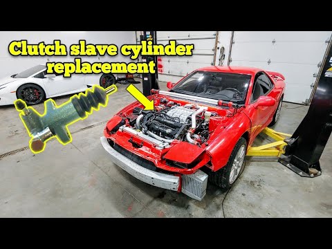 How to replace a clutch slave cylinder on a FWD car [ 3000gt , Dodge stealth , Lancer Evo or DSM ]