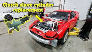 How to replace a clutch slave cylinder on a FWD car [ 3000gt , Dodge stealth , Lancer Evo or DSM ]