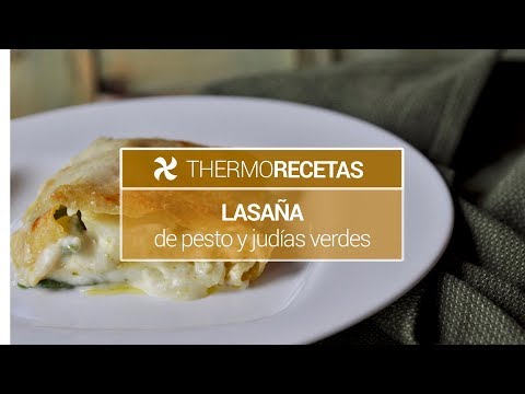 Lasaña de pesto y judías verdes