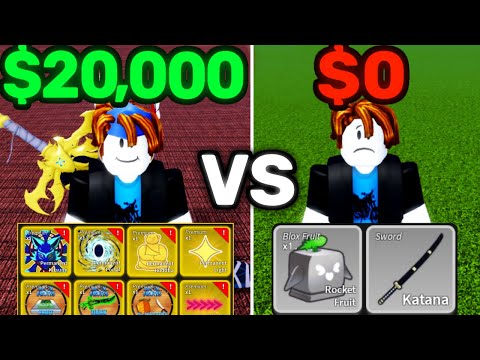 Level 1 - 2550 PAY TO WIN vs FREE TO PLAY Race Blox Fruits