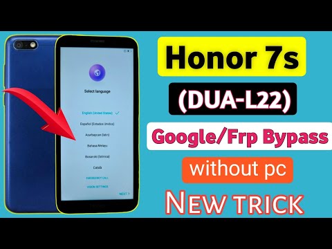 Honor 7s (DUA-L22) Google/Frp bypass || Honor 7s Google account unlock ||