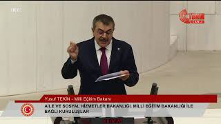 Bakan Tekin, MEB 2026 Yılı Bütçe Kanunu Teklifi Görüşmelerinde TBMM Ge