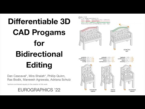 EG2022 - Differentiable 3D CAD Programs for Bidirectional Editing