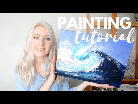 PAINTING TUTORIAL Acrylic Ocean for Beginners | Katie Jobling Art