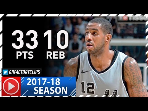 LaMarcus Aldridge Full Highlights vs Mavericks (2017.11.27) - 33 Pts, 10 Reb, 3 Blks