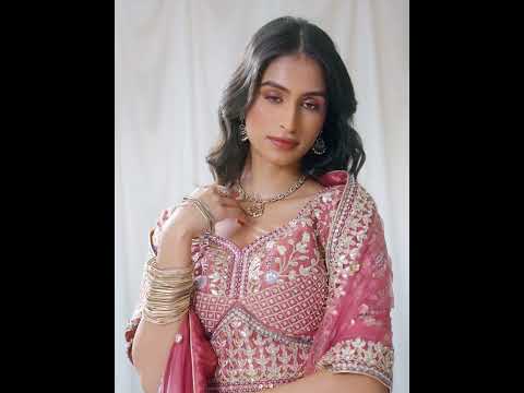 Rose Gold Bridel net and Gotapatti & Moti embroidery Semi-Stitched Lehenga choli & Dupatta