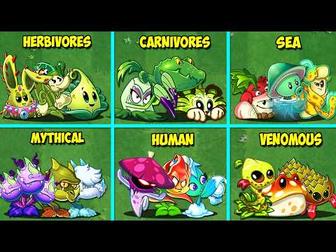 Random 6 Team ANIMAL Battlez - Who Will Win? - Pvz 2 Team Plant vs Team Plant